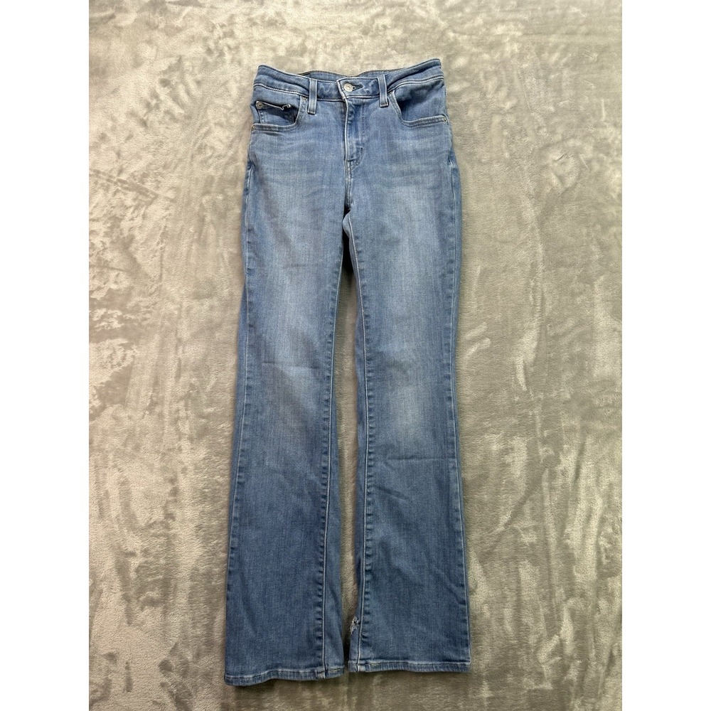 Levis 725 High Rise Bootcut Jeans Womens Sz 26 Blue Western Cowgirl Stretch Boho